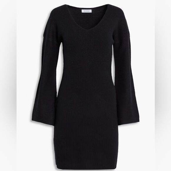 NAADAM collection wool cashmere Twist-back ribbed mini dress Sz small - Picture 4 of 11